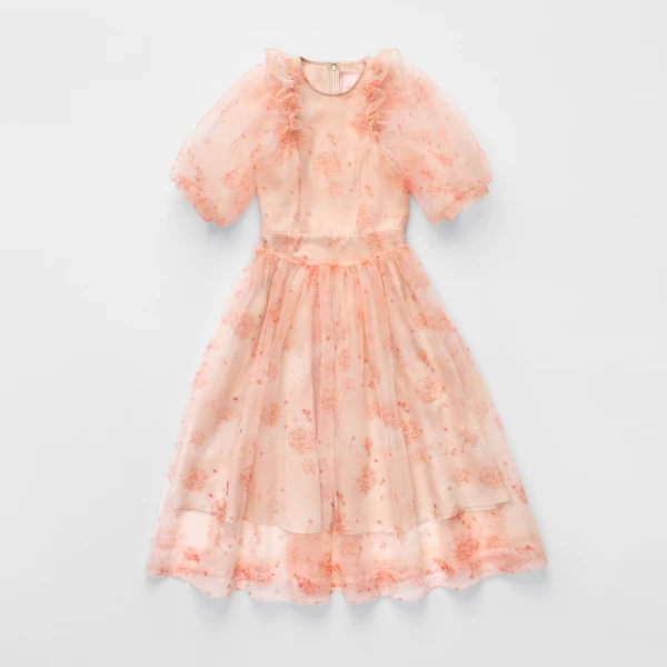 Abio floreale rosa in tulle